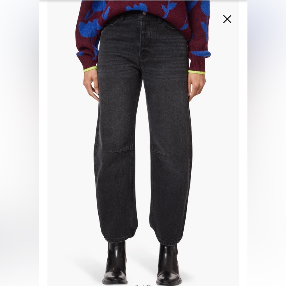 NWT Scotch & Soda The Current High Waist Barrel Leg Jeans in Washed Black